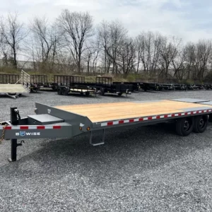 BWise 8 x 24 Deckover Equipment Trailer Full Width Ramps