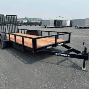 BWise 7 x 18 Equipment Trailer – Split Landscape Ramp